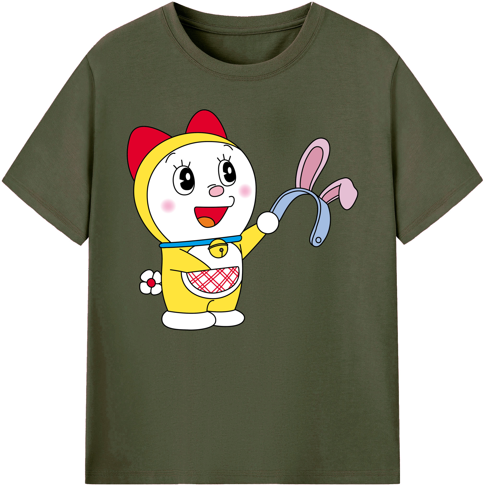 （画像用） ドラえもん ドラミ Doraemon Dorami 綿100％ メンズ半袖Tシャツ｜肌触りやわらか＆通気性